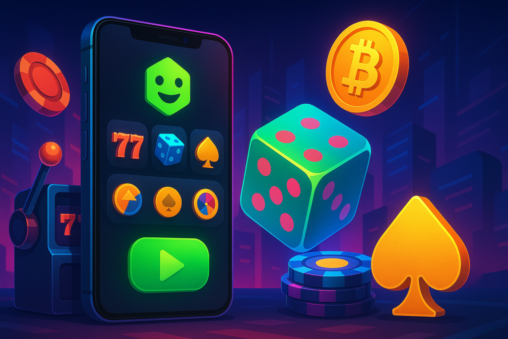 BC.Game ক্যাসিনোর জন্য একটি ভবিষ্যতধর্মী ডিজাইনে মোবাইল অ্যাপ